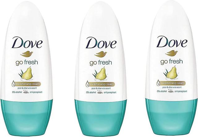 3 x Dove 48H protection Anti-perspirant Roll On 50 ml - Pear & Aloe Vera on Productcaster.