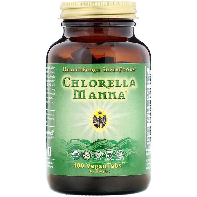 HealthForce Superfoods, Chlorella Manna, 400 vegaanista välilehteä on Productcaster.