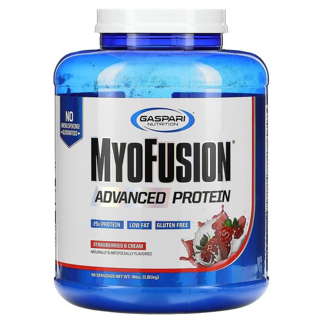 Gaspari Nutrition, MyoFusion, Advanced Protein, Strawberries & Cream, 4 lbs (1.81 g) on Productcaster.