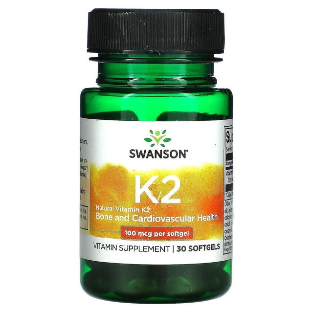 Swanson, Natural Vitamin K2, 100 mcg, 30 Softgels on Productcaster.