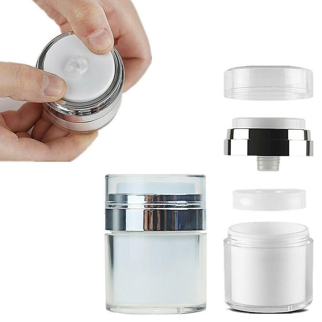 Squeeze Pump Empty Acrylic Cans Lotion Container Vacuum Bottle Press Cream Jar 4pcs 15ml on Productcaster.