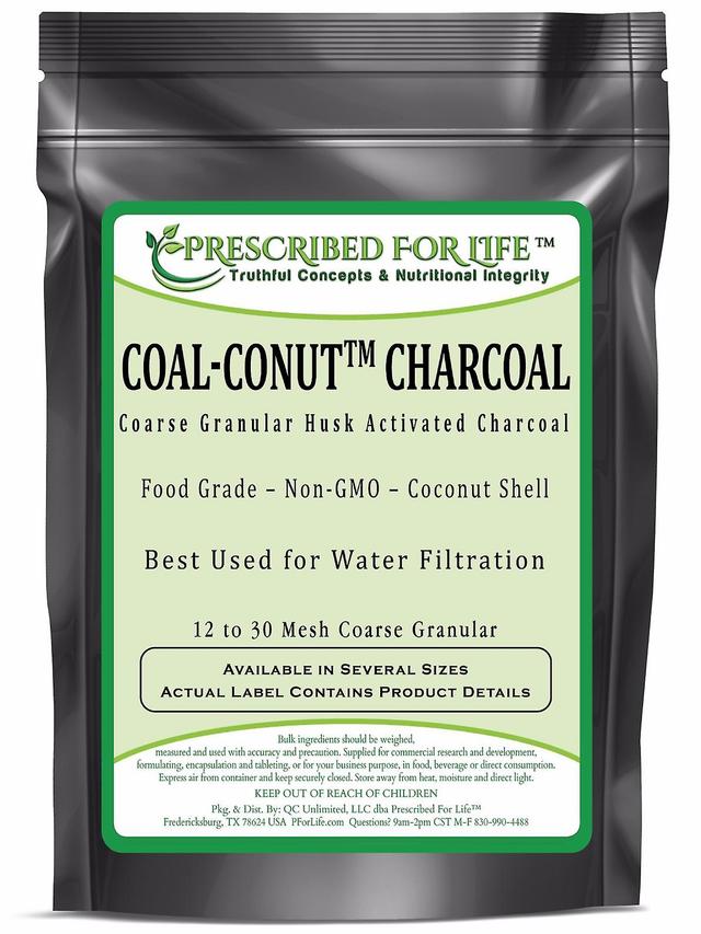 Prescribed For Life Coal-Conut - Coarse Granular Husk Activated Coconut Shell Charcoal - Food Grade (12/30 Mesh) 1 kg (2.2 lb) on Productcaster.