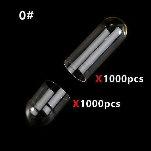 Bimirth 1000stk Standard størrelse 00# 0# 1# Tomme kapsler Gelatine klare kapsler Hule hård gelatine gennemsigtig adskilt sammenføjede kapsler 0 ad... on Productcaster.