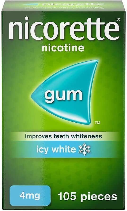 Nicorette Icy White Chewing Whitening Gum 4mg 105 Pieces - Quit Smoking on Productcaster.