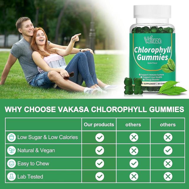 60ct Chlorophyll-Gummis für Frauen und Männer, hochabsorbierendes Chlorophyll-Extrakt-Kalium-Ergänzungsmittel, unterstützt Energie, Immunsystem, Ha... on Productcaster.