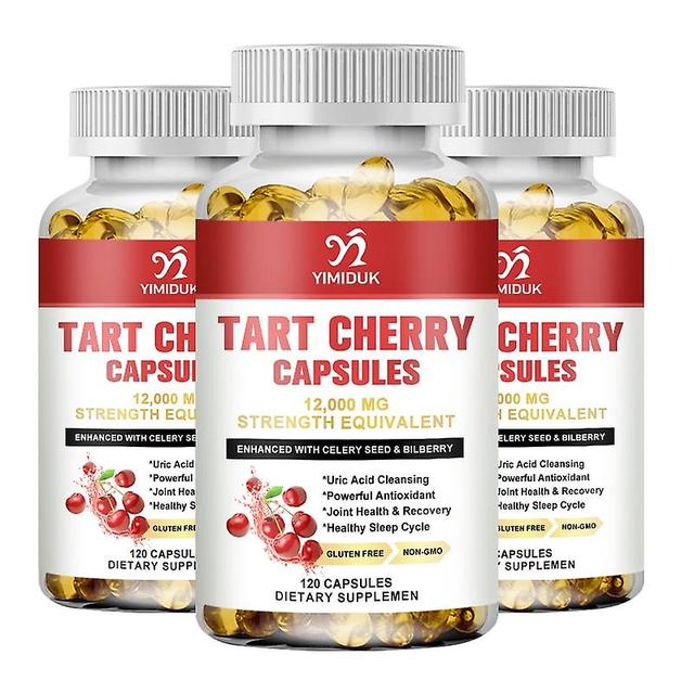 Eccpp Organic Tart Cherries Capsule For Joint Health, Sleep Support&balanced Inflammation Enhance Physical&mental Health 3 Bottles 60 PCS on Productcaster.