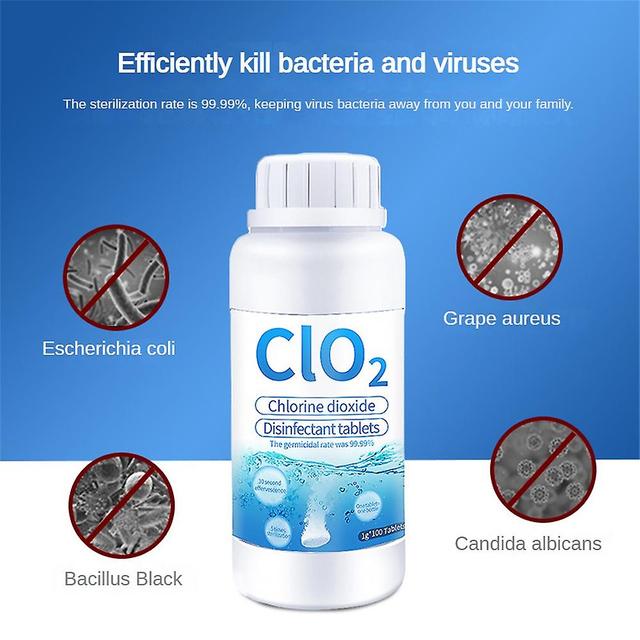 Food Grade Chlorine Dioxide, Chlorine-containing Effervescent Tablets, 100 Tablets, Disinfection Tablets, Medical Skin, Home Environment, Bacterici... on Productcaster.