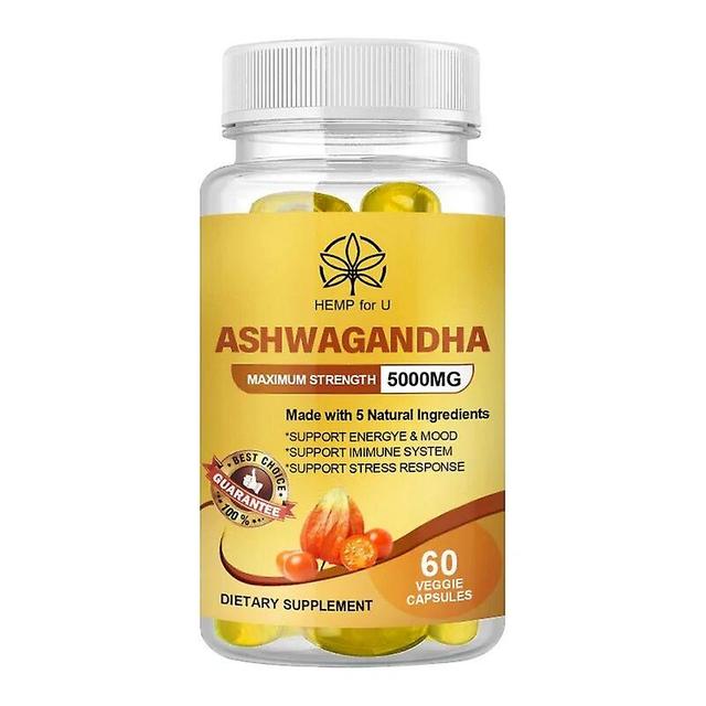 Free Delivery Shipping Vegan Ashwagandha Extract Capsules for Insomnia People Good Sleep and Mood Relax Brain Nerves No StressTIB TIB . 60pcs on Productcaster.