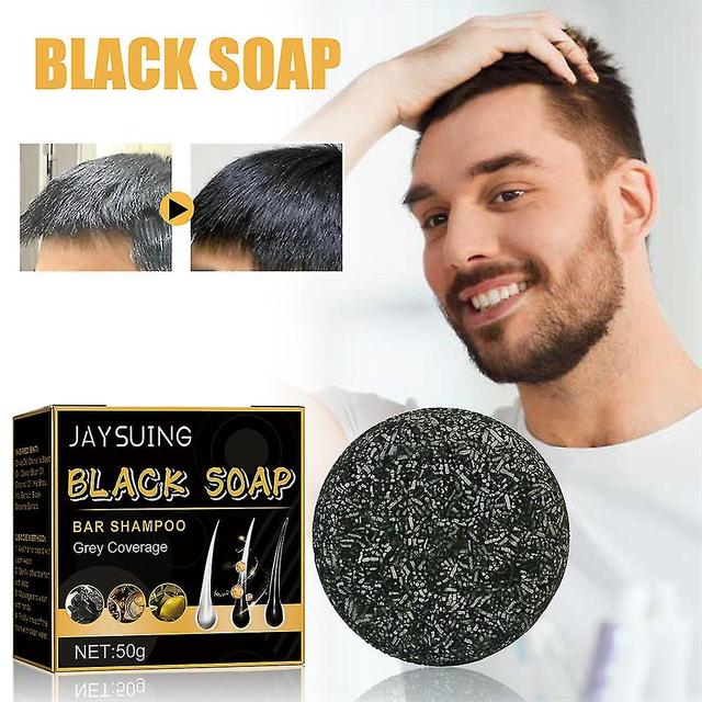 2pcs Black Sesame Scalp Cleaning Essence Hair Darkening Care Soap For Men Women -GSL on Productcaster.