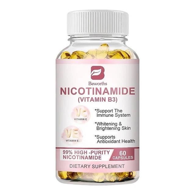 Eccpp B-3 Nicotinamide Capsules Antioxidation Reduce Color Spot Brightening Skin Tone Immune Support B3 Complex Vitamin Supplements 60pcs on Productcaster.