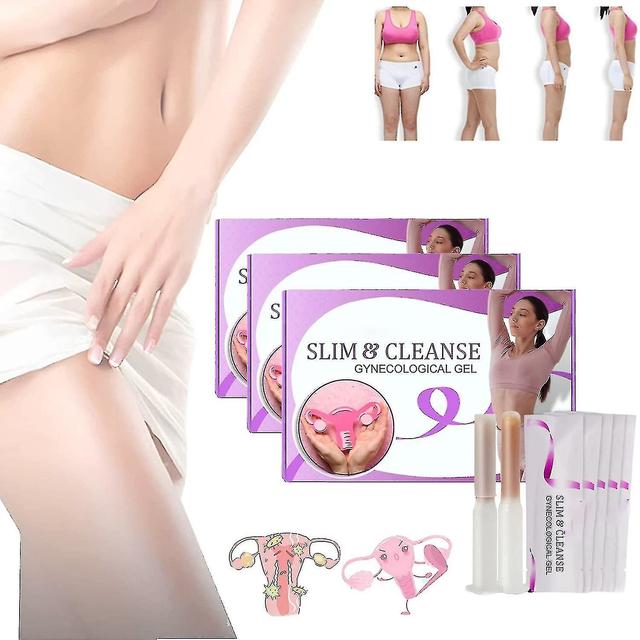 Slim & Rens gynækologisk gel, naturlig vaginal reparationsgel, øjeblikkelig anti-kløe detox slankende gel, 3 boxes on Productcaster.