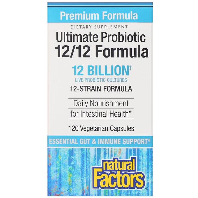 Natural Factors, Ultimate Probiotic, 12/12 Formula, 12 Billion CFU, 120 Vegetari on Productcaster.