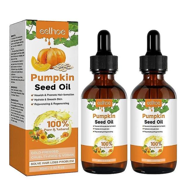 2pcs Pumpkin Seed Oil For Hair Growth Natural Pumpkin Seed Oil For Hair, Eyelashes Eyebrows, Skin, Massage, Oil_PHC02 on Productcaster.