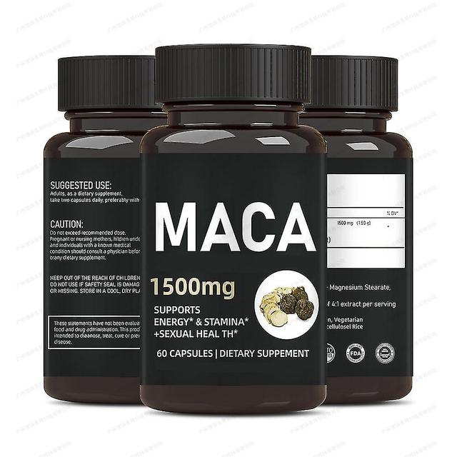 Organic Maca Root Capsules 60pcs, 1500 mg Maca Root Powder Supplement Capsules for Men and Women Reproductive Health Support-xdd 1 Bottle - 60pcs on Productcaster.