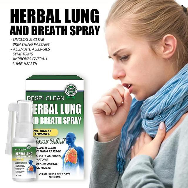 Herbal Lung And Breath Spray, Herbal Lung Cleansing Spray, Lung Health Supplement, Clears Lungs Of W 3Pcs on Productcaster.