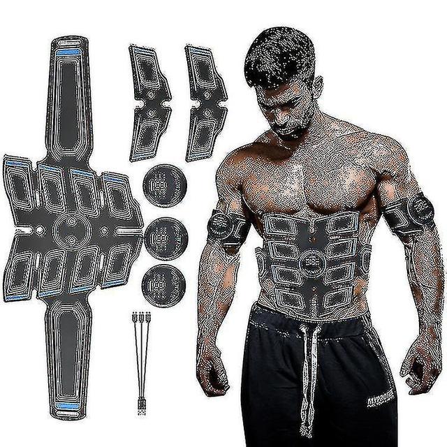 Abs Stimulator Muscle Exercise, Smart Fitness Ems Machine Compatible Men Blue on Productcaster.