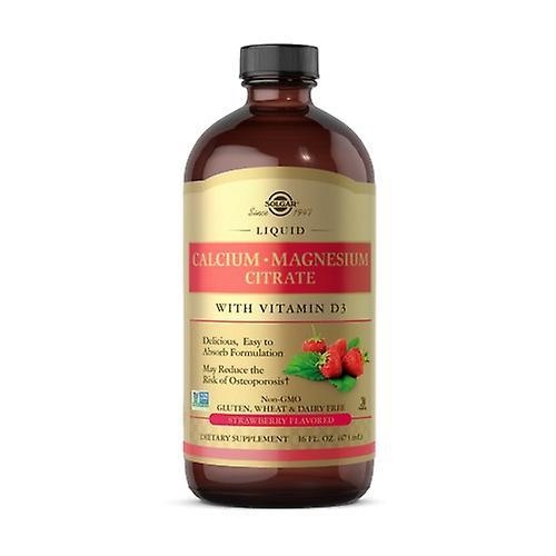 Solgar Liquide Calcium Magnésium Citrate avec Vitamine D3, Arôme Naturel de Fraise 16 oz (Paquet de 6) on Productcaster.