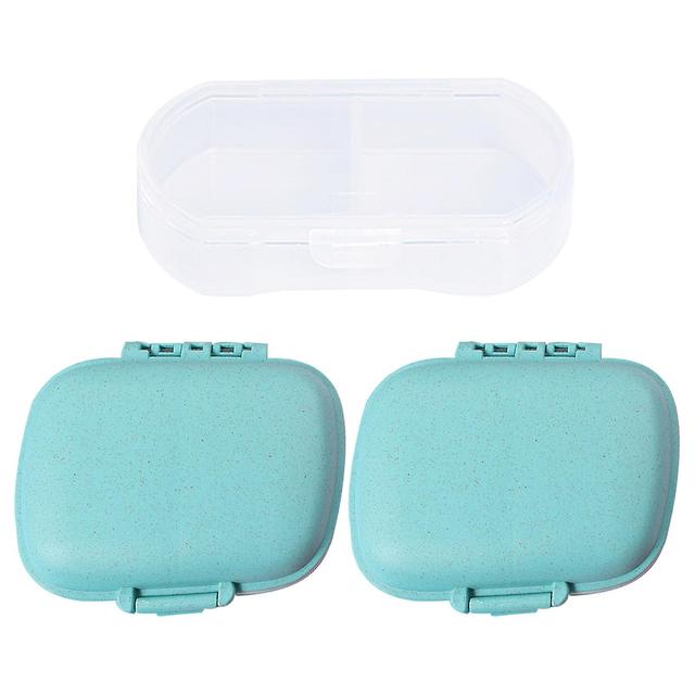 3pcs Travel Daily Organizer Waterproof Reusable With Compartments Pill Box Small Blue on Productcaster.