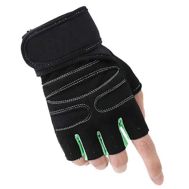 Szmtcv Barbell Weightlifting Gloves Increased Resistance Shock Absorption Sports Gloves Thin Soft Breathable Gloves Light Green Black L on Productcaster.