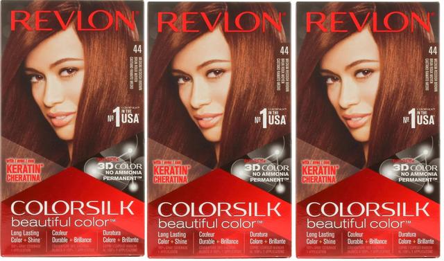 3 x Revlon Colorsilk Permanent Hair Colour - 44 Medium Reddish Brown on Productcaster.