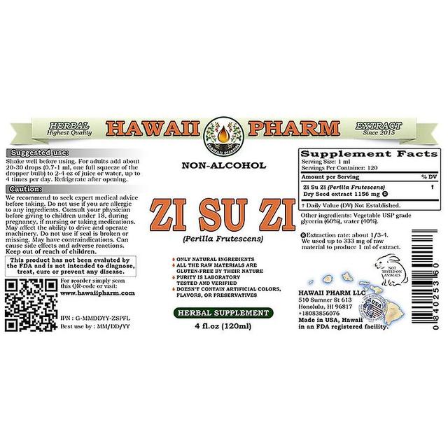 Hawaii Pharm Zi su zi (perilla frutescens) zi su zi seed supplement 120ml on Productcaster.