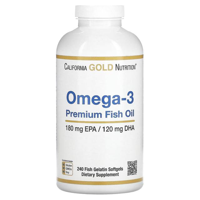 California Gold Nutrition, Omega-3 Premium fiskeolie, 240 fisk gelatine softgels on Productcaster.