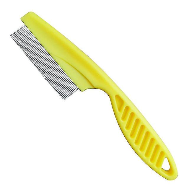 Scacv Dog Cat Flea Comb Multifunctional Pet Grooming Comb Professional Pet Massage Comb Yellow Small Size on Productcaster.