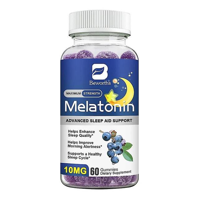 Visgaler B Heidelbeere Melatonin 10mg Gummibärchen Kreativ für den Schlaf Schlaftabletten Melatonin für den Schlaf Entspannend für Erwachsene 60pcs on Productcaster.