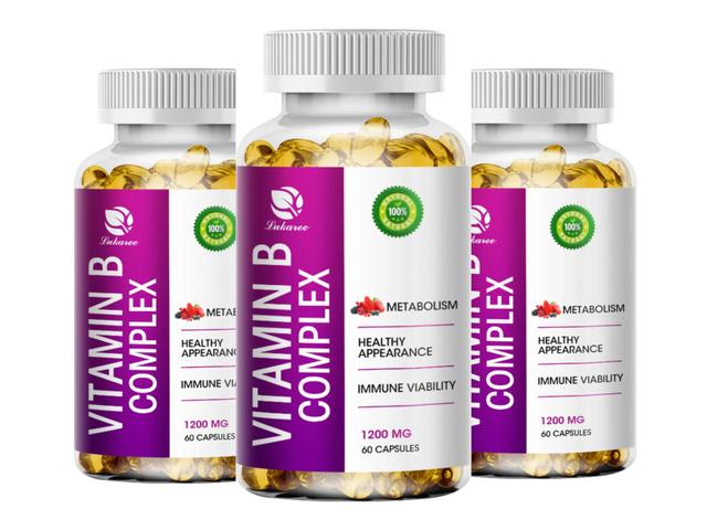 Vitamin B Complex Capsules Energy Metabolism Nervous System Blood Cell Immune Health Overall Health Beauty HealthTIB TIB . 3bottle x 60pcs on Productcaster.