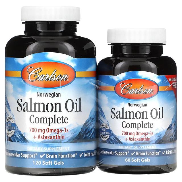 Carlson, Norwegian, Salmon Oil Complete, 120 + 60 Soft Gels on Productcaster.