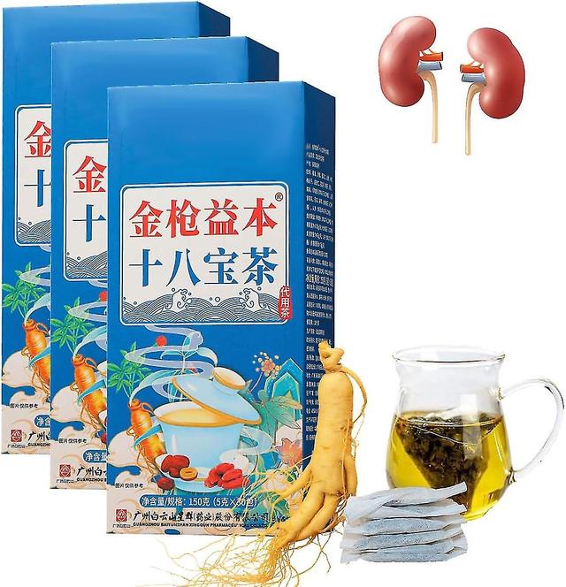 Daily Liver Nourishing Tea Men's Health Kidney Tea Bags, 18 Flavors Liver Care Tea Organic Kidney Tea For Total Health 3 Boxes on Productcaster.