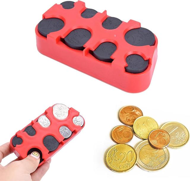 Dewenwils Dww-etui Pices En Euros(rouge),valisette Numismatique,pices De Monnaie Porte-conteneur,pour Voiture,taxi,8 Compartiments De 2 Euros 1 Cent on Productcaster.