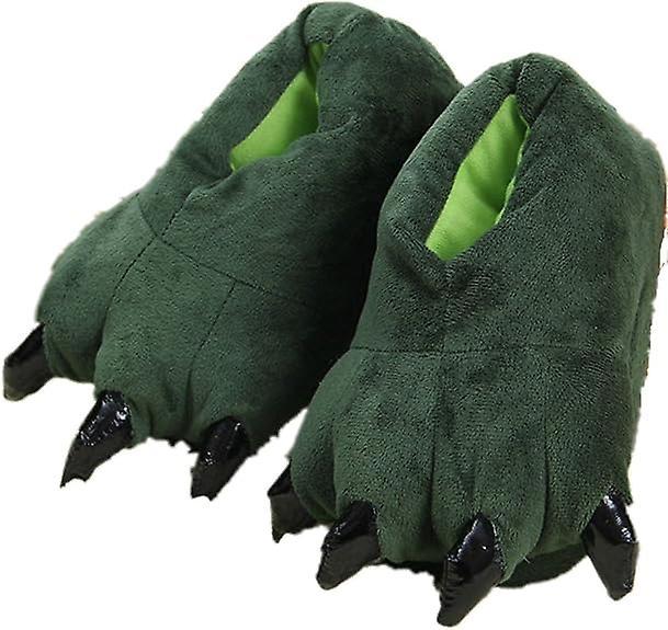 Dewenwils Dww-Adulte Unisexe Velours Griffe De La Patte Animale Chaud Chausson Chaussure Vert nouveaut Monster Pince Pantoufles Idal Cadeau Nol on Productcaster.