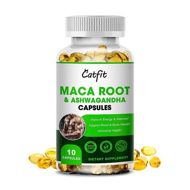 Visgaler Maca Root Capsules Wigh Ginseng Ashwagandha For Male Hormone Prostate Kidney Health Maca For Men Fatigue Relief Free Shipping 10pcs on Productcaster.