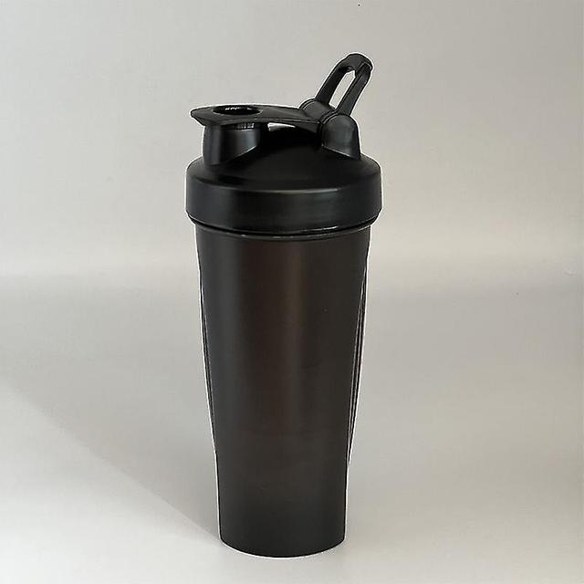 600ml eiwit shaker fles eiwit poeder shake cup voor gym ffitness shaker Zwart on Productcaster.