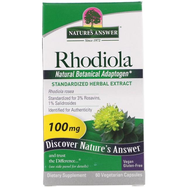 Nature's Answer Natur's Svar, Rhodiola, 100 mg, 60 Vegetariska kapslar on Productcaster.