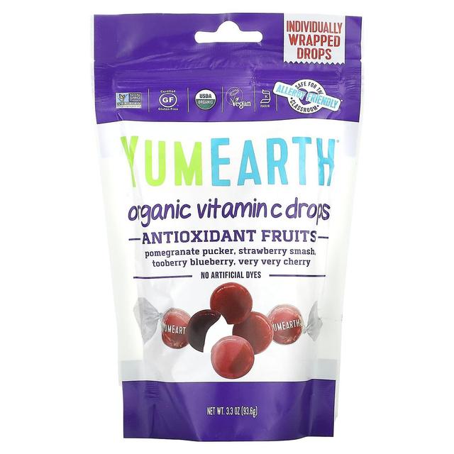 YumEarth, orgaaniset C-vitamiinipisarat, antioksidanttihedelmät, 3,3 oz (93,6 g) on Productcaster.