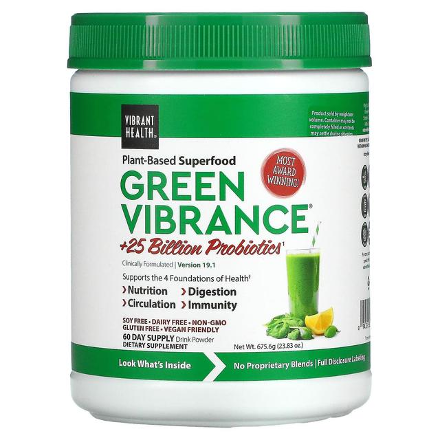 Vibrant Health Levende sundhed, grøn dynamik +25 milliarder probiotika, version 19.1, 23.83 oz (675.6 g) on Productcaster.