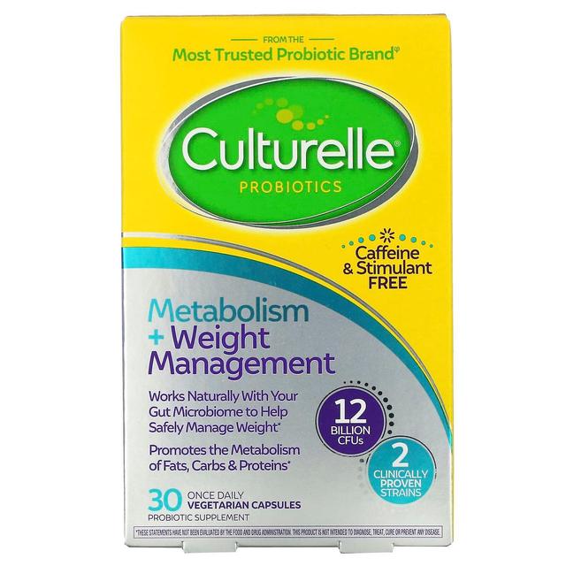 Culturelle, probiotika, metabolisme + vægtkontrol, 12 milliarder CFU, 30 vegetariske kapsler on Productcaster.