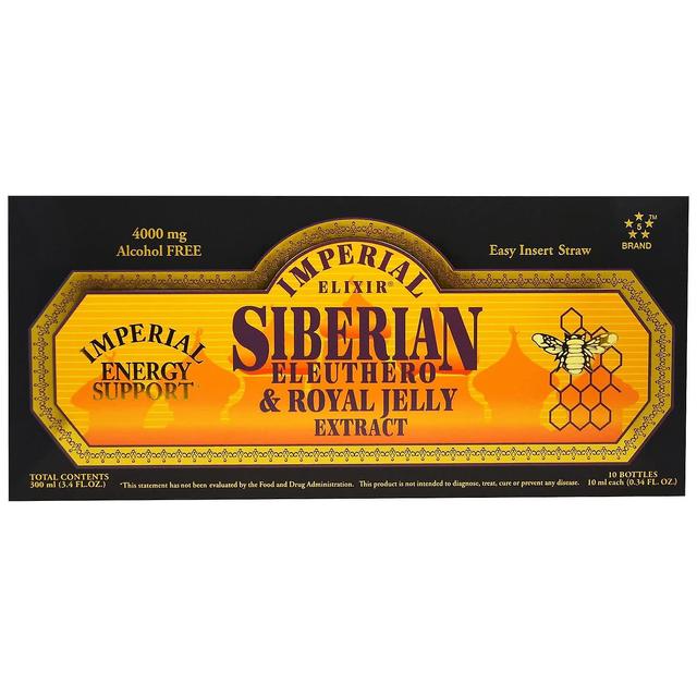 Imperial Elixir, Sibirisk Eleuthero & Royal Jelly Extract, Alkoholfri, 4000 mg, 10 flasker, 0.34 f on Productcaster.