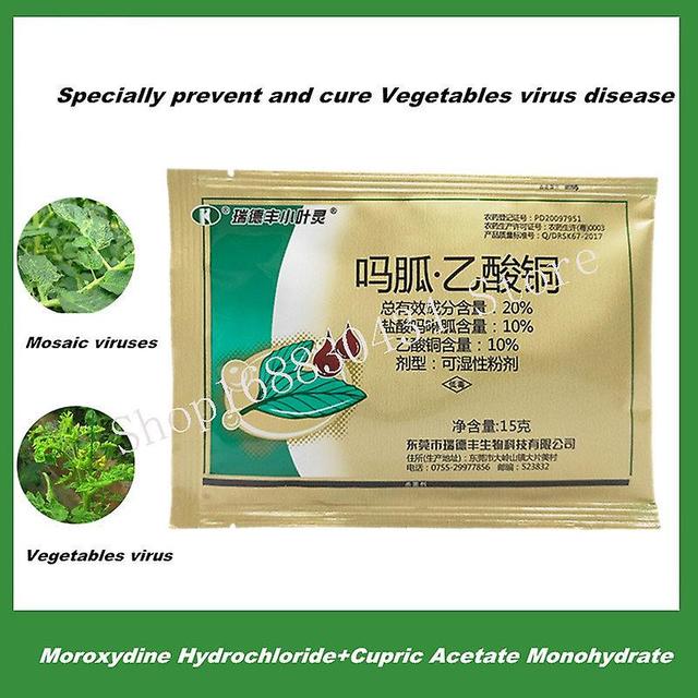 Jinzhaolai 15g Moroxydine Hydrochloride+cupric Acetate Monohydrate(20%) Specially Prevent And Cure Vegetables Virus Disease For Home Garden 1pcs on Productcaster.