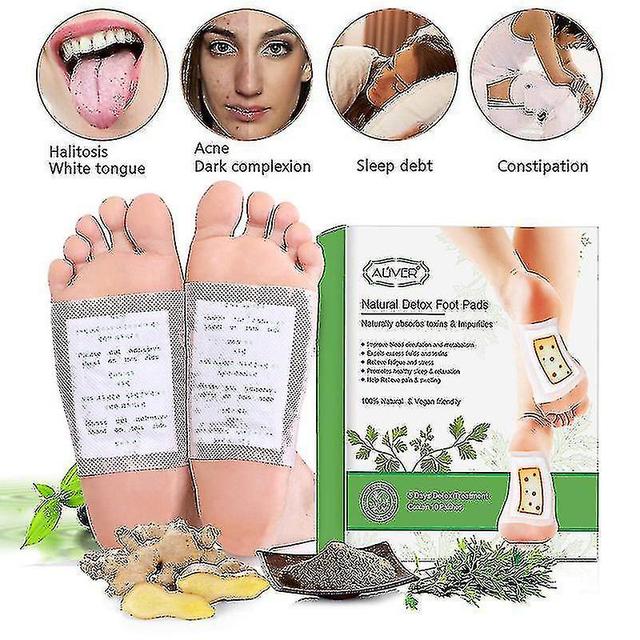 10patch Ginger Detox Foot Patches Pads Nourishing Repair Foot Patch Improve Sleep Quality Slimming P on Productcaster.