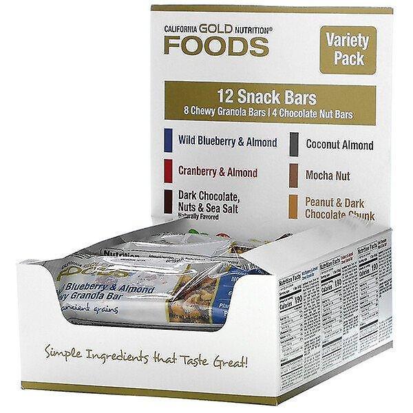 California Gold Nutrition, Foods, Variety Pack Snack Bars, 12 Bars, 1.4 oz (40 g) Each on Productcaster.