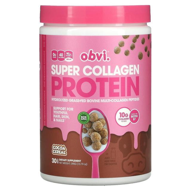 Obvi, Super Collagen Protein, Cocoa Cereal, 390 g (13.79 oz) on Productcaster.