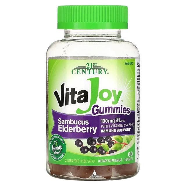 21st Century 21. vuosisata, VitaJoy Gummies, Sambucus seljanmarja, 60 kasvisruokaa on Productcaster.