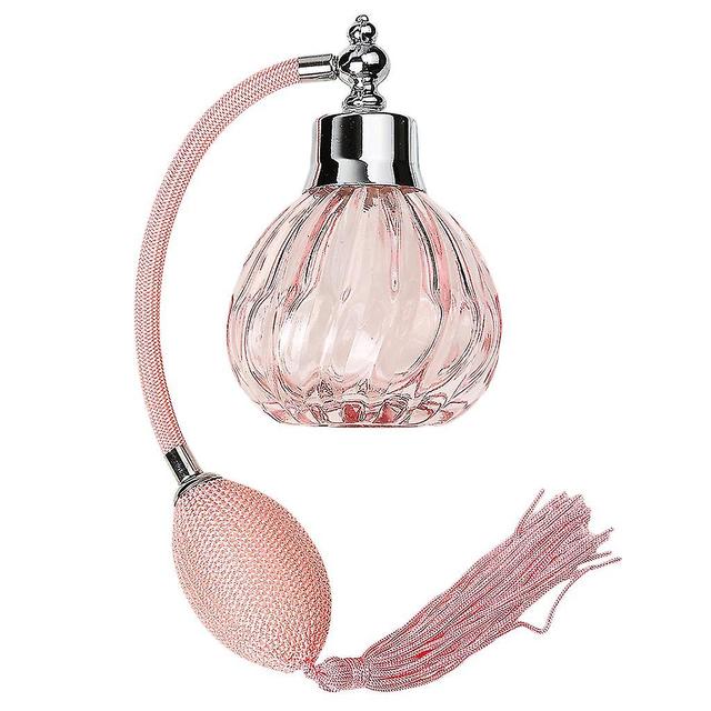 Cpp Vintage Empty Glass Perfume Bottle With Long Atomizer Spray Pump 100ml Pink on Productcaster.