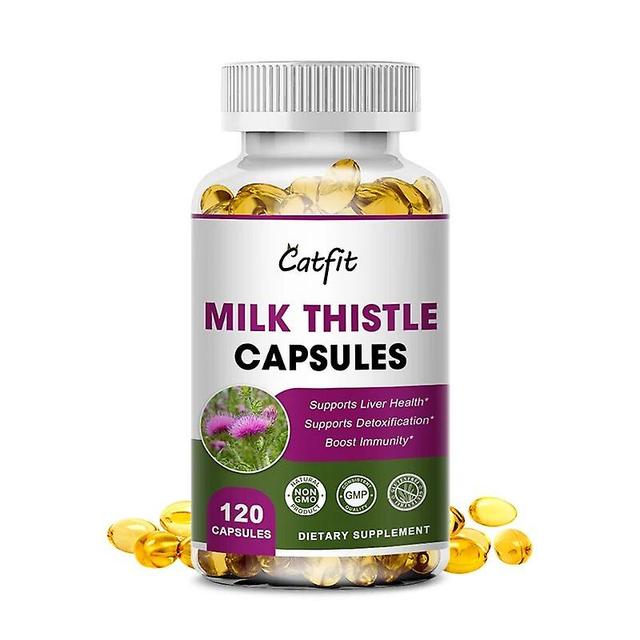 Catfit Natural Herbal Milk-thistle Liver Care Capsules Detox Clearing Away Heat Detoxifying Liver Protection Decompose Alcoholhuamade Huamade 120pcs on Productcaster.