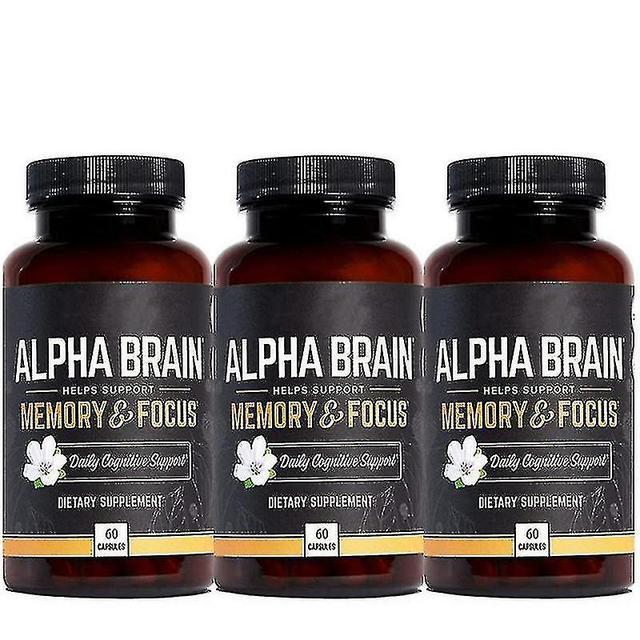 Alpha Brain Nootropics Memory Focus Concentration Supplement 60 Capsules-xgm 3pcs on Productcaster.