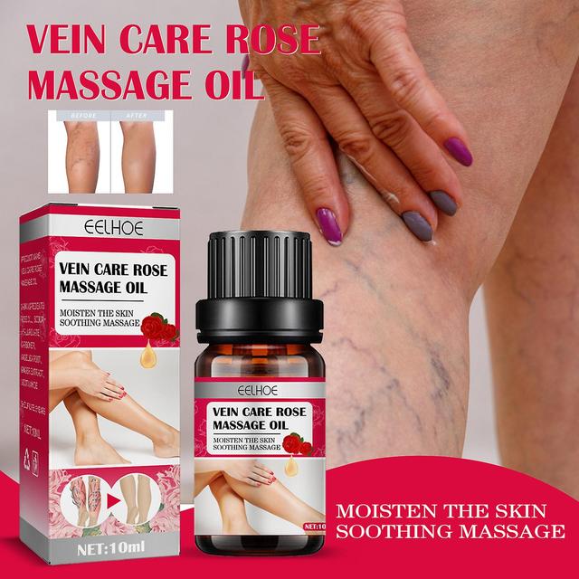 New 2023 Rose Vein Care Essential Oil Varicose Improvement Blood Circulation Lymphatic Leg Massage Care Linghai 10ml boxed on Productcaster.