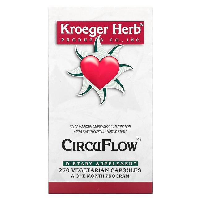 Kroeger Herb Co, CircuFlow, 270 Vegetarian Capsules on Productcaster.